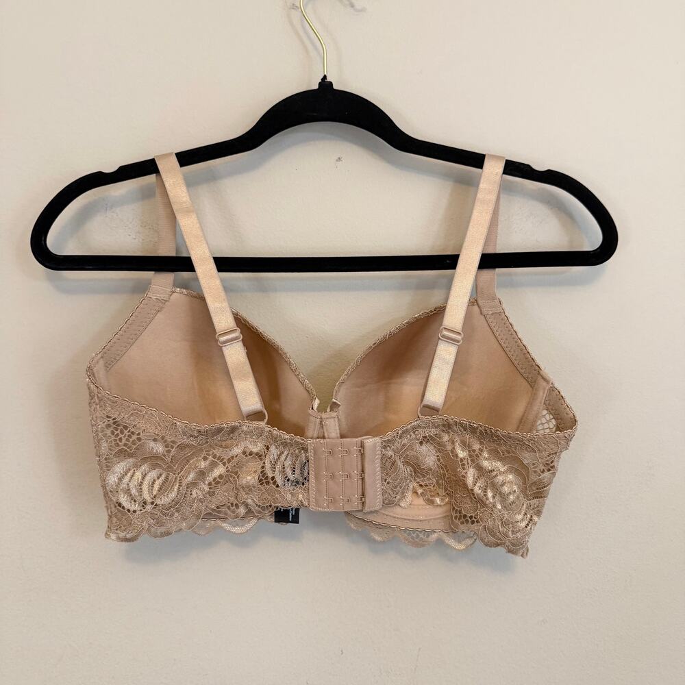Lace Balconette Bra Size 38C Tan Nude Romantic Coquette Boho Elegant Comfort - Picture 3 of 4
